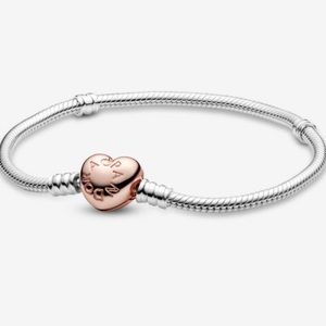 Pandora Rose Heart Clasp Silver Bracelet